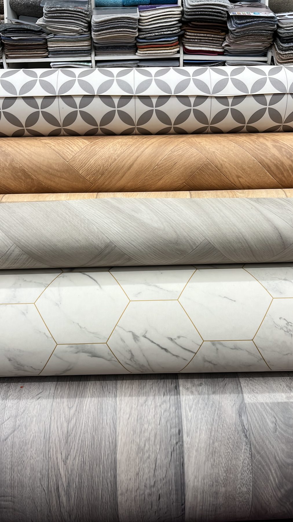 Vinyl Flooring at The Waldorf Carpets showroom in Maida Vale